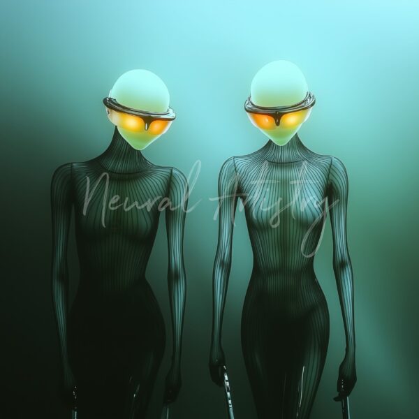 Ethereal Sentinels - Futuristic Digital Minimalism by Neural Artistry