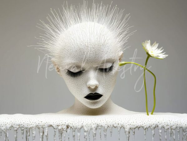 Porcelain Bloom - Surrealist Porcelain Sculpture by Neural Artistry