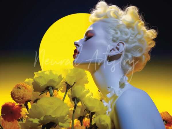 Solar Elegance - Surrealist Digital Portraiture by Neural Artistry