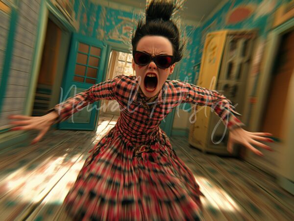 "Frenzied Escape" - Expressionist Digital Illustration by Neural Artistry