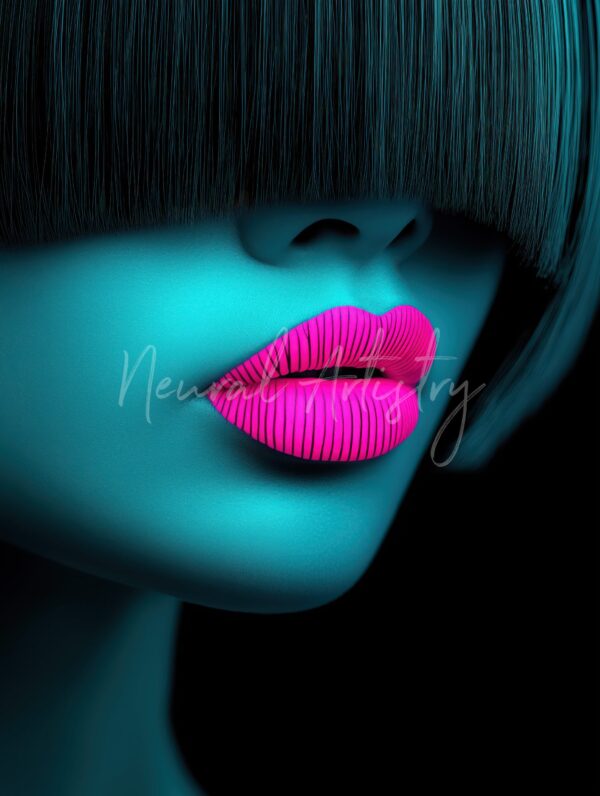 Neon Veil - Pop Art Digital Illustration by Neural Artistry