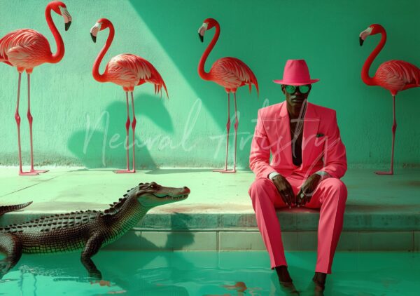 Flamingo Reverie - Pop Art Surrealism by Neural Artistry