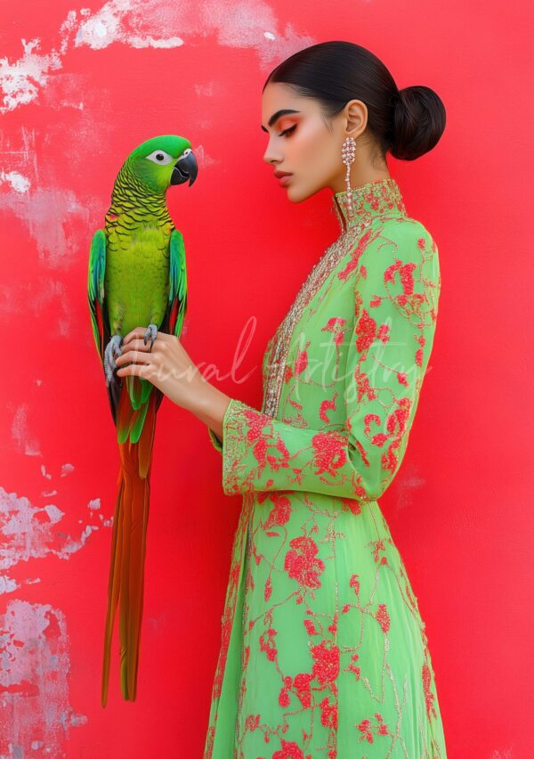 Crimson Serenade - Digital Illustration, Vibrant Palette, Elegant Realism by Neural Artistry