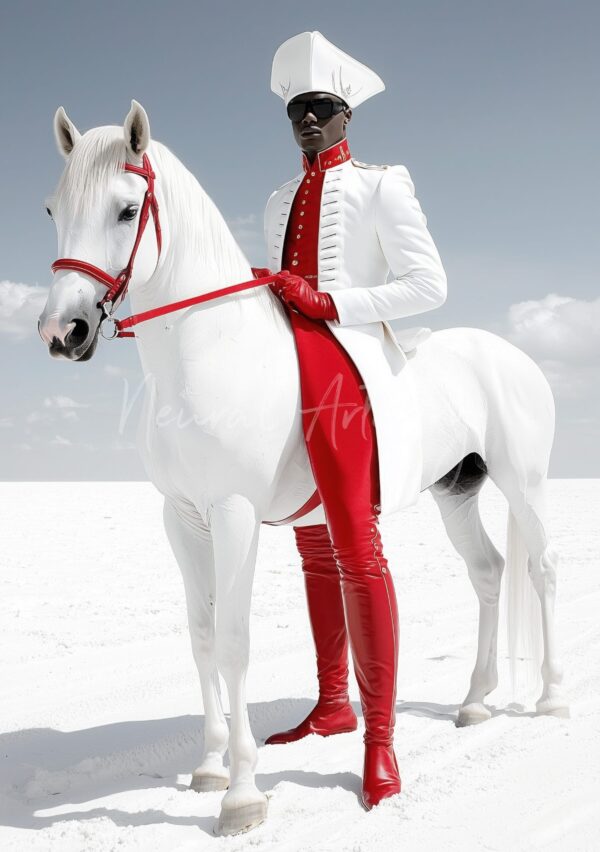 Crimson Equestrian - Photorealistic Surrealist by Neural Artistry