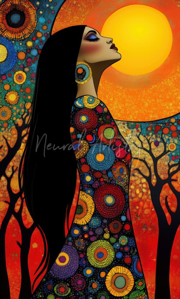 Solar Reverie - Art Nouveau with Abstract Vibrancy by Neural Artistry