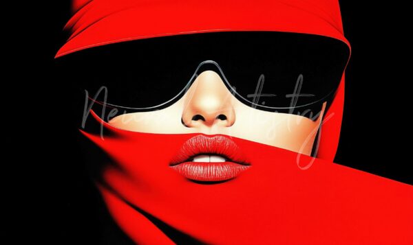 Scarlet Veil - Pop Art Minimalist by Neural Artistry