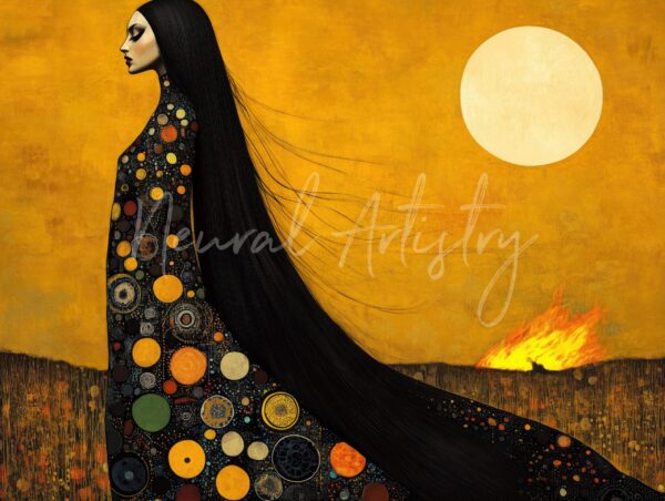 Solstice Reverie - Art Nouveau with Modern Surrealist Elements by Neural Artistry