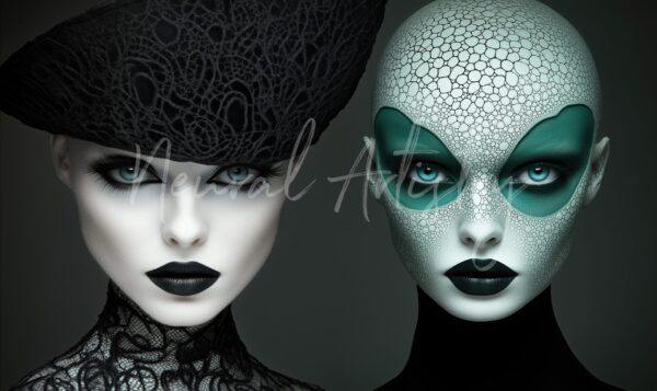 Duality Veil - Surrealist Digital Illustration by Neural Artistry