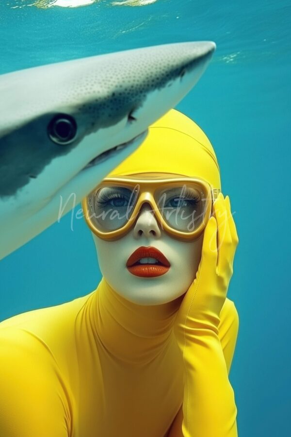 Aqua Boldness - Surrealist Photorealistic Pop Art by Neural Artistry