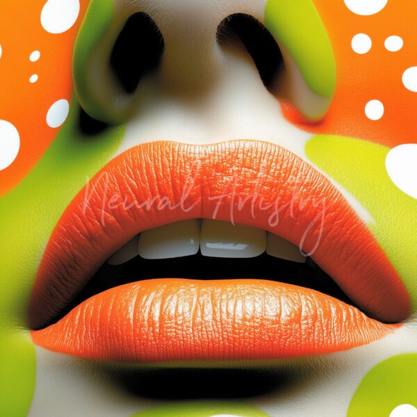 Polka Pop Lips - Pop Art with Photorealistic Elements by Neural Artistry