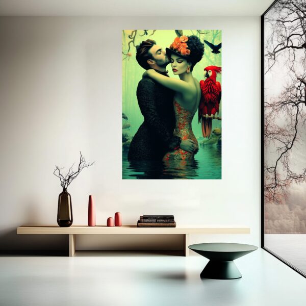 Crimson Embrace Art Print