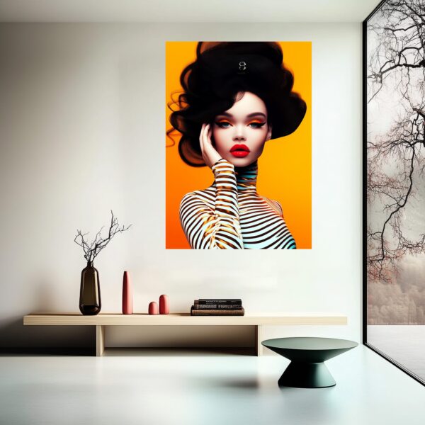 Electric Stripes Portrait Print